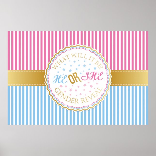 He or She Gender Reveal Poster (Front)