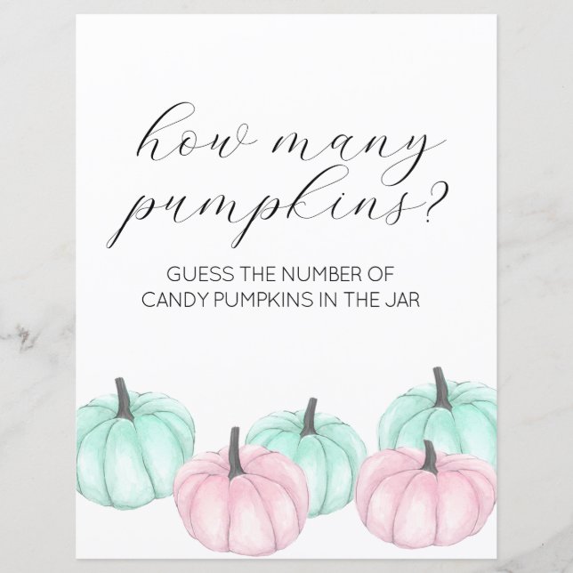 He or She Little Pumpkin Gender Reveal Game Sign (Front)