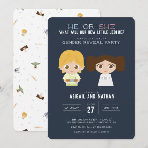 He or She? Luke or Leia Gender Reveal Baby Shower Invitation