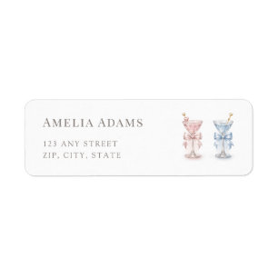 He Or She Minimalist Gender Reveal Return Address