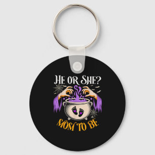 He Or She Mom To Be Baby Reveal Halloween Costume  Keychain
