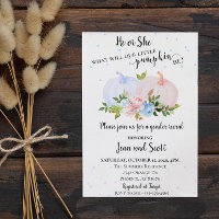 He or She Pink Blue Pumpkin Gender Reveal Autumn