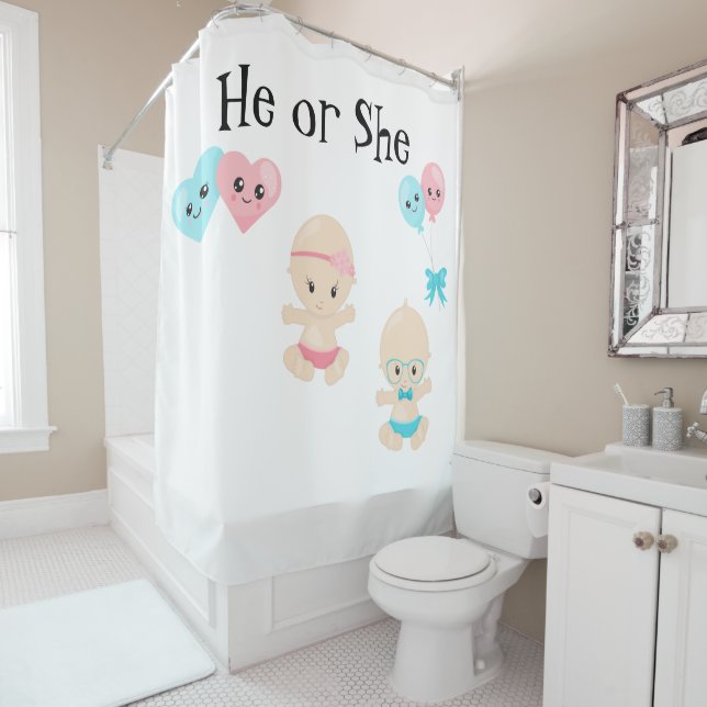 He or She  Shower Curtain (In Situ)