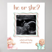 He or She sonogram gingerbread Gender Reveal