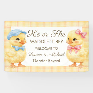 He or She WADDLE IT BE? Gender Reveal banner