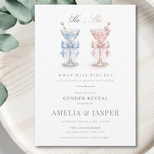 He Or She What Will Baby Be Bow Gender Reveal Invitation