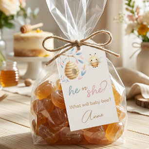 He or She What Will Baby Bee Gender Reveal Gift Tags