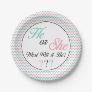 He or She What Will it Be Reveal Party 7" Plate