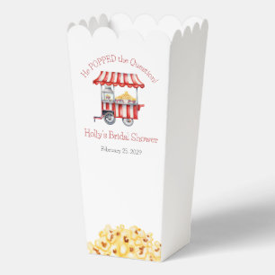 He Popped the Question! Popcorn Bridal Shower Favor Box