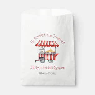 He Popped the Question! Popcorn Bridal Shower Favour Bag