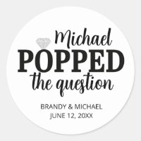He Popped The Question Sticker | Silver Diamond