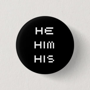 he pronouns 1 inch round button