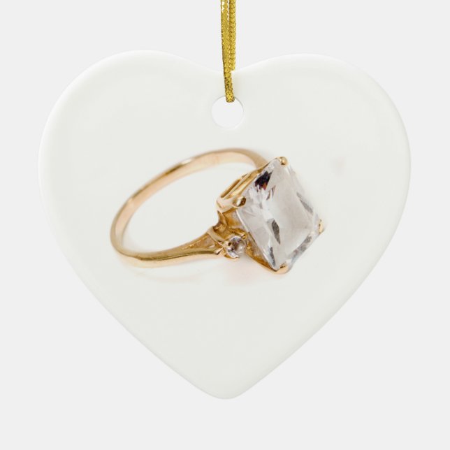 He Put a Ring on It/save the date Ceramic Ornament (Front)