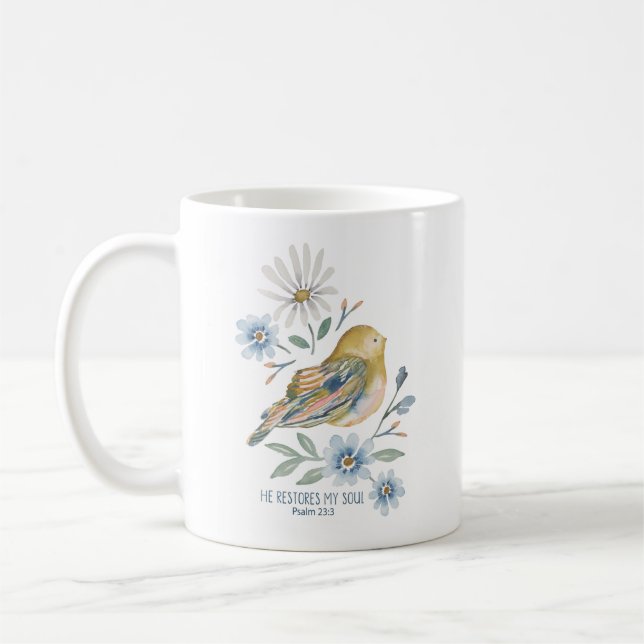 He restores my soul birdie mug (Left)