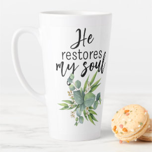 He Restores My Soul Latte Mug