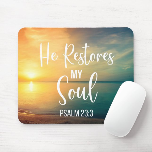 He Restores my Soul Mouse Pad (With Mouse)