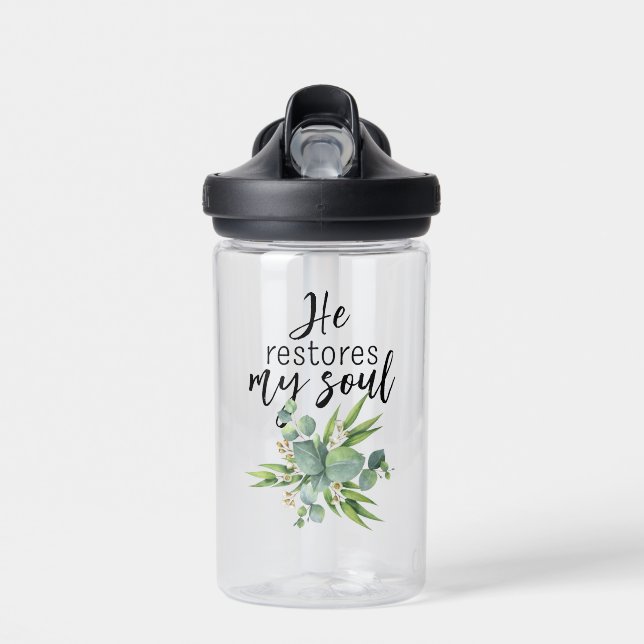 He Restores My Soul Water Bottle (Front)