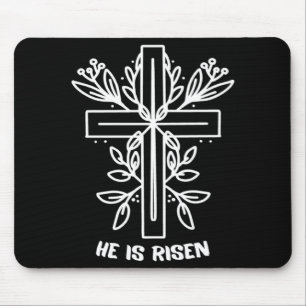 He Risen Cross Jesus Religious Faith Design Mouse Pad
