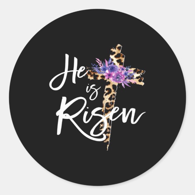 He Risen Easter Day Jesus Classic Round Sticker (Front)
