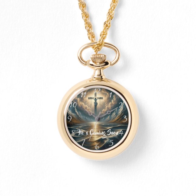 HE`S COMING SOON Jesus in the rippling water Watch (Front)