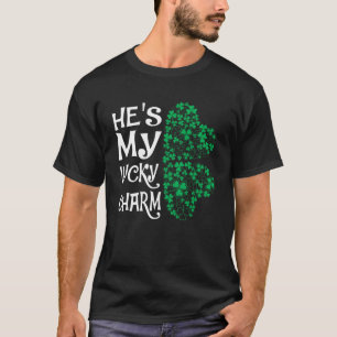 He s My Lucky Charm Shamrock Matching Couples T-Shirt