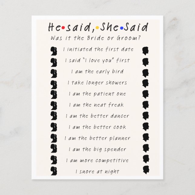 He Said She Said  (Front)