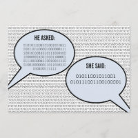He Said, She Said Binary Code Save the Date