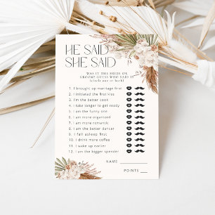 He Said, She Said Bohemian Floral & Feathers Enclosure Card