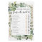 He said She said Bridal Shower Game Succulent boho