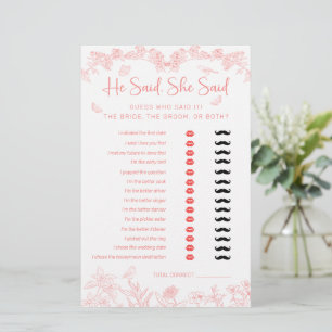  He Said, She Said Chinoiserie Bridal Shower Game