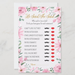 He Said, She Said Love is in Bloom Shower Game