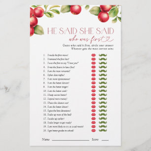 He Said She Said Modern Apple Bridal Shower Game
