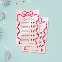 He Said, She Said Pink Bow Bridal Shower Game