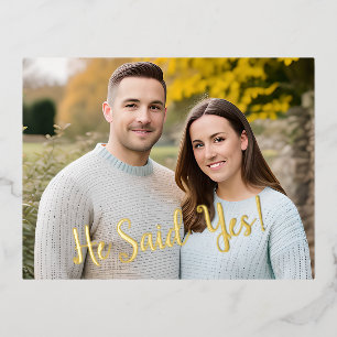 'He Said Yes!' Engagement Announcement Postcard
