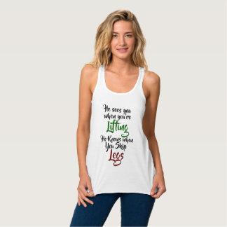 He Sees You When You're Lifting Tank Top