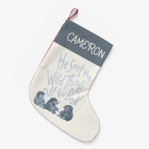 He Sent the Wild Things Off to Bed   Add Your Name Small Christmas Stocking