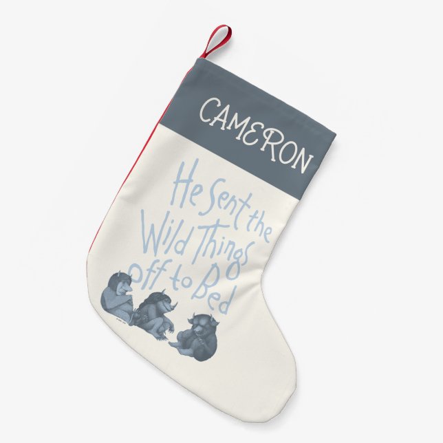 He Sent the Wild Things Off to Bed | Add Your Name Small Christmas Stocking (Front (Hanging))
