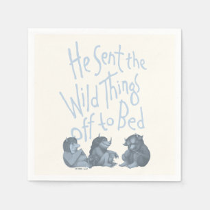 He Sent the Wild Things Off to Bed - Blue Napkin