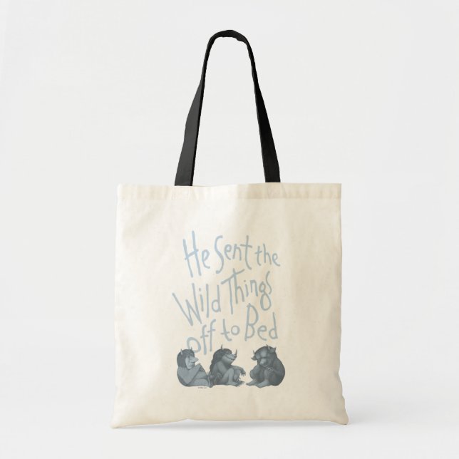 He Sent the Wild Things Off to Bed - Blue Tote Bag (Front)