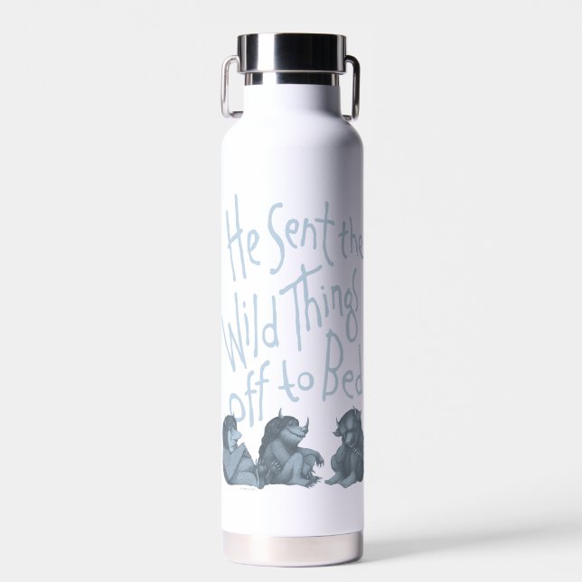 He Sent the Wild Things Off to Bed - Blue Water Bottle (Front)