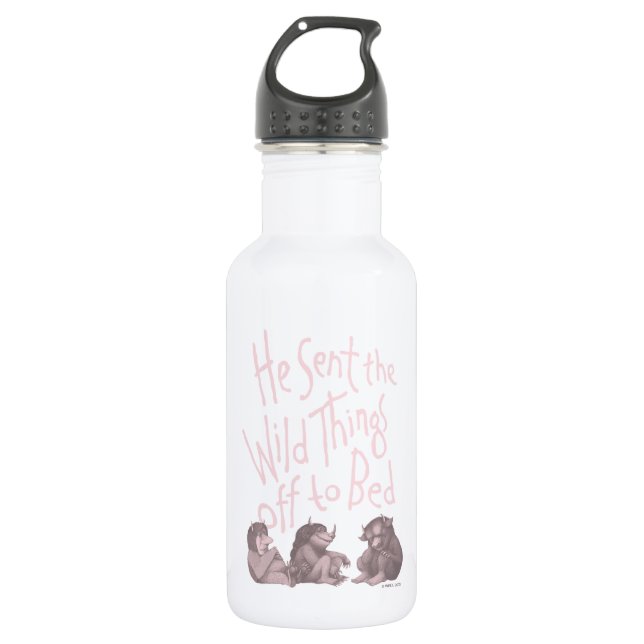 He Sent the Wild Things Off to Bed - Pink 532 Ml Water Bottle (Front)