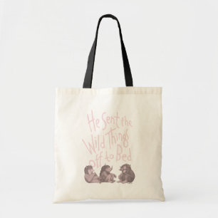 He Sent the Wild Things Off to Bed - Pink Tote Bag