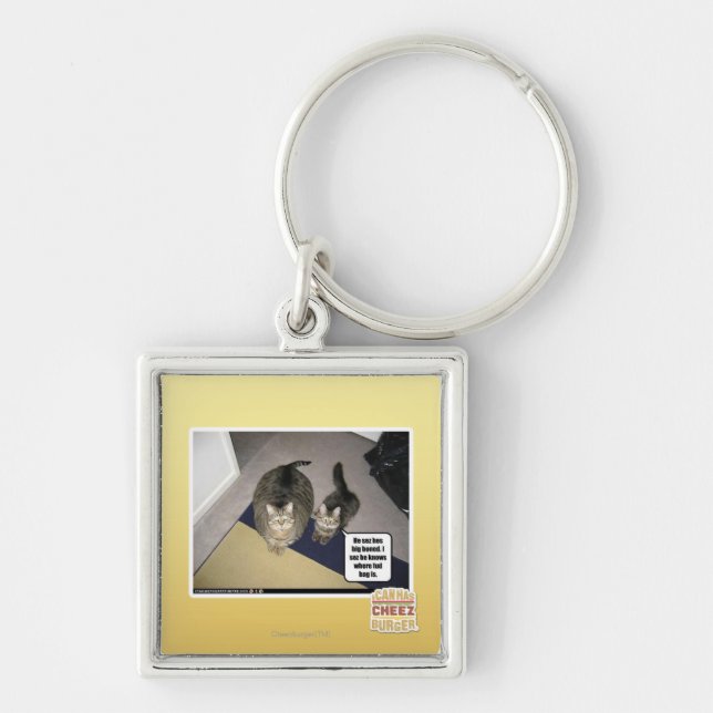 He sez hes big boned. keychain (Front)