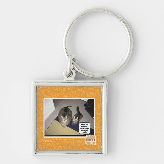 He sez hes big boned. keychain (Front)