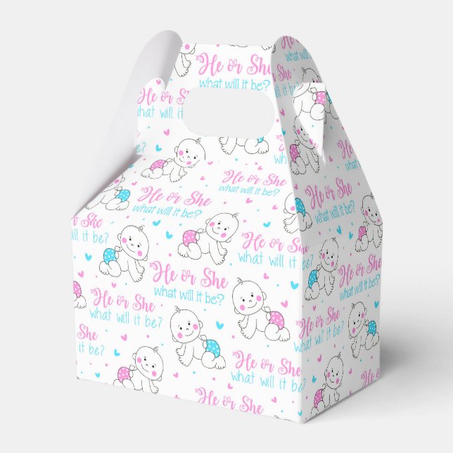 He She New Baby Favor Box (Front Side)