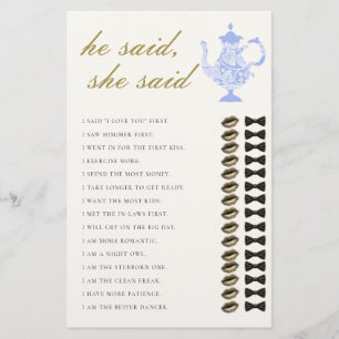 He She Said Bridal Tea China Lace Elegant Flyer