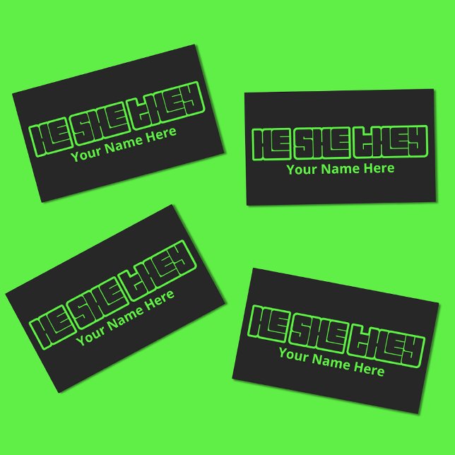 He She They Bold Green and Black Sticker (Creator Uploaded)