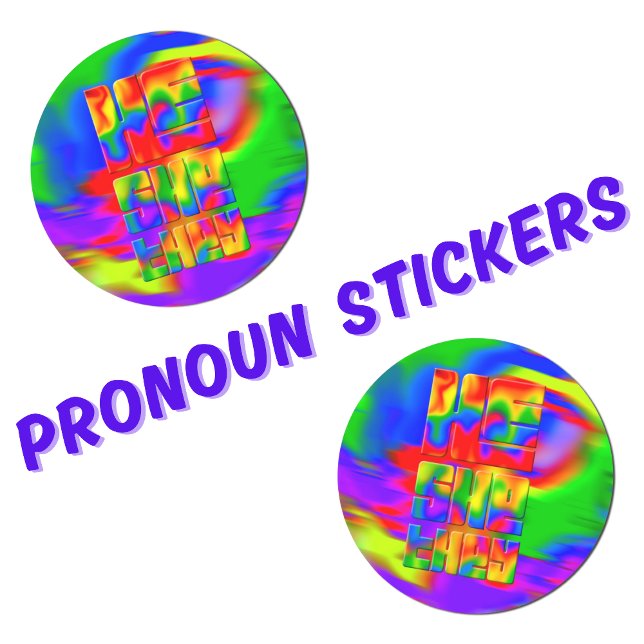 He She They Pronouns Rainbow Classic Round Sticker (Creator Uploaded)