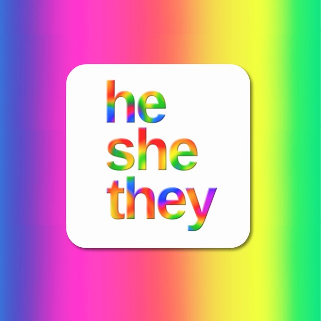 he she they pronouns square sticker (Creator Uploaded)
