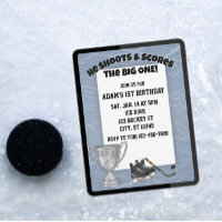 He Shoots, Scores The Big One, Hockey 1st Birthday